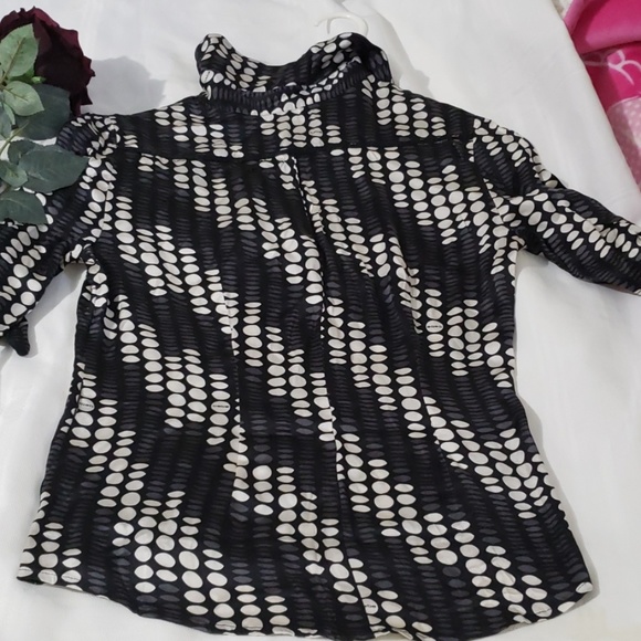 bebé  blouse black and white satin size Medium - Picture 4 of 8